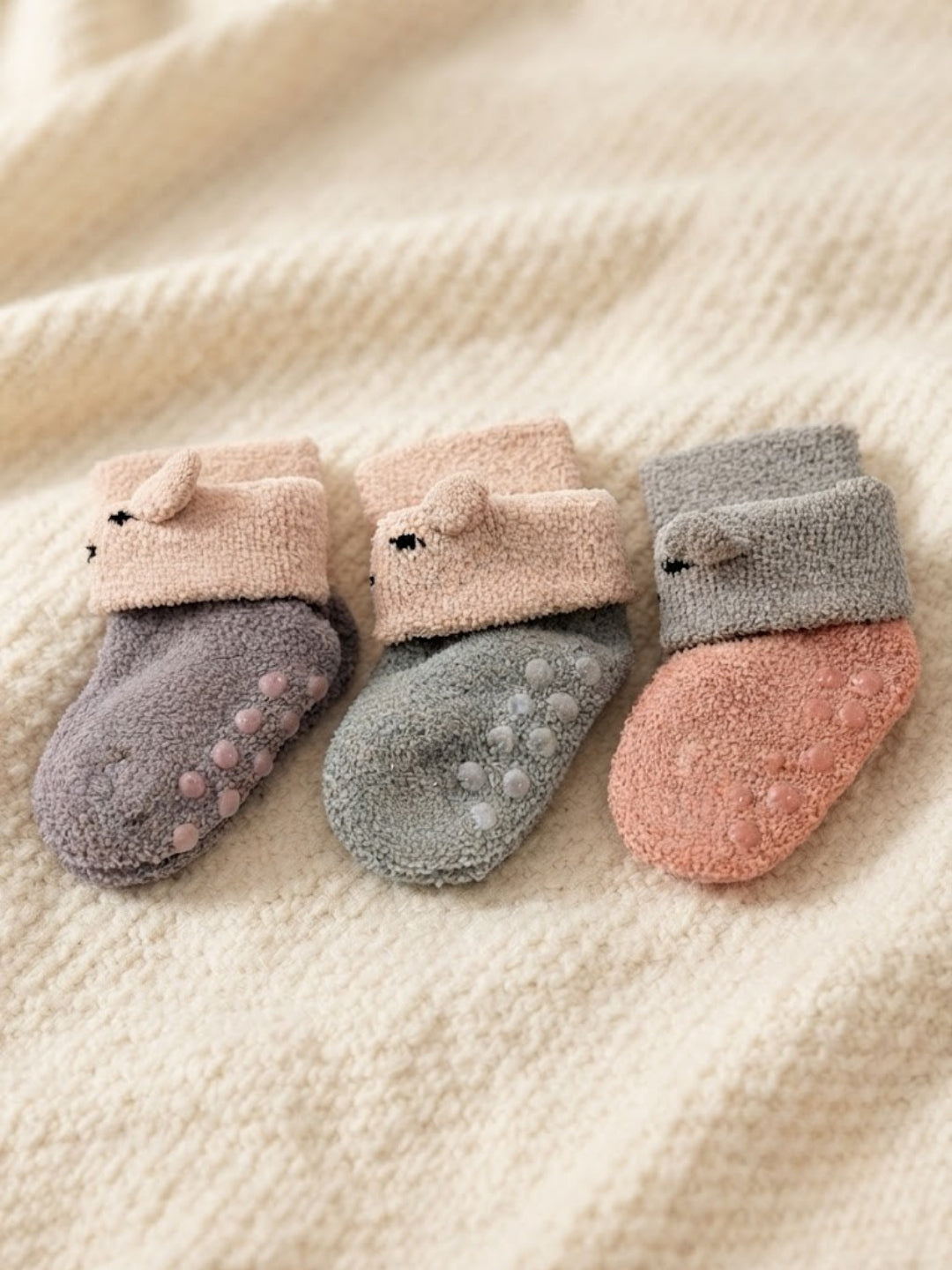 Cdeck Kids Cozy Winter Socks | Soft Rabbit Hair Wool Stretchable Warm Socks | 0–4 Years | Pack of 3 | Multicolor