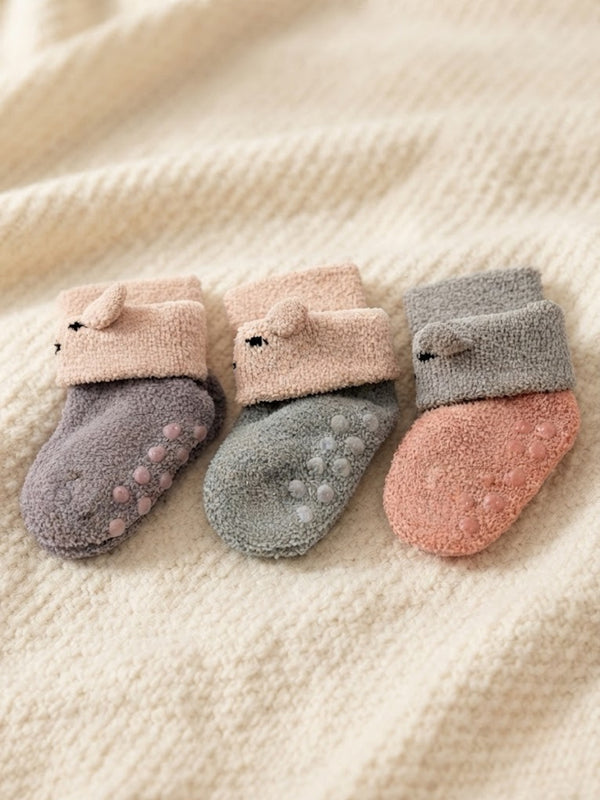 Cdeck Kids Cozy Winter Socks | Soft Rabbit Hair Wool Stretchable Warm Socks | 0–4 Years | Pack of 3 | Multicolor