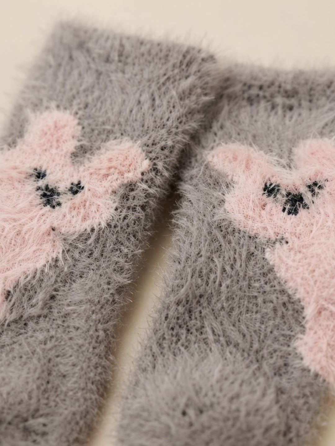 Cdeck Kids Winter Woolen Socks | Soft Fuzzy Rabbit Hair Wool Socks with Cute Animal Designs | 0–4 Years | Pack of 3 | Multicolor