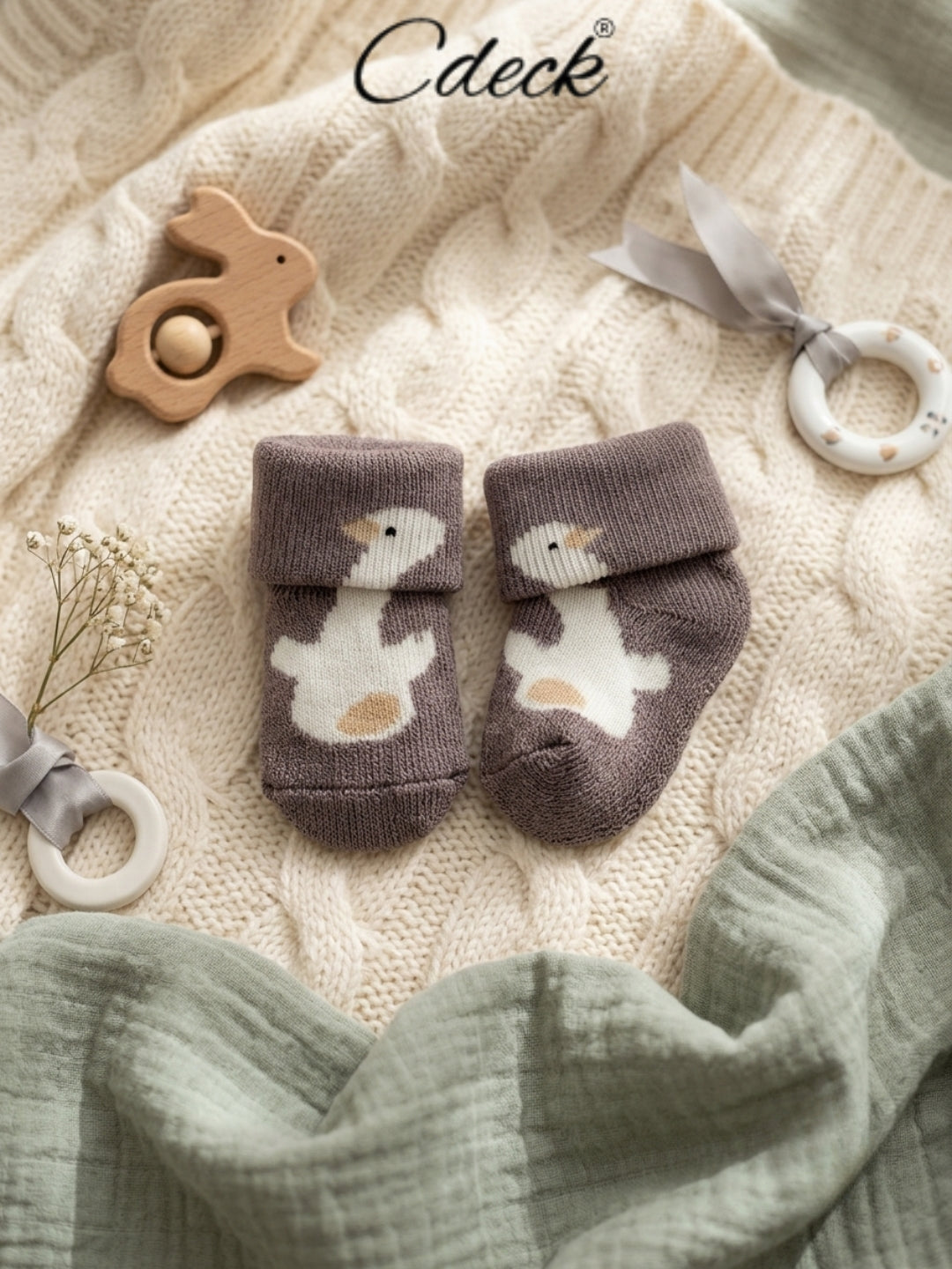 Cdeck Newborn Baby Wool Socks | Soft, Stretchable & Warm | 0–12 Months