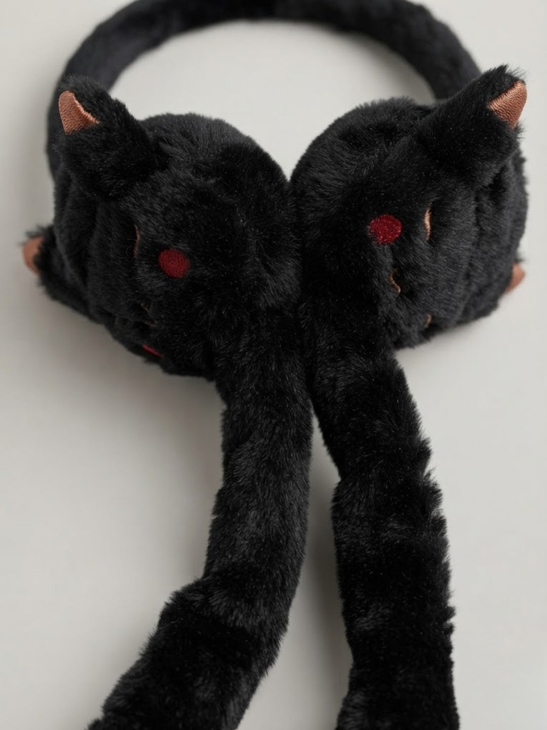 Cdeck Velvet Devil Earmuffs for Girls & Women, Soft Warm Winter Earmuffs with Long Hanging Ear Covers, Free Size