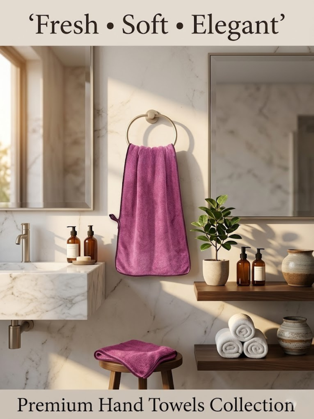 Cdeck Premium Cotton Hand Towel | Soft, Absorbent & Comfortable Everyday Use