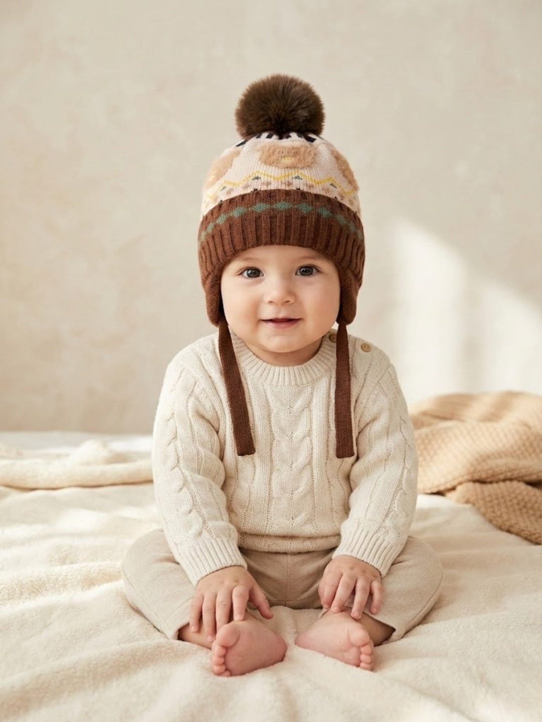 Cdeck Kids Winter Woolen Cap for Boys & Girls | Warm, Soft & Comfortable | 2–4 Years
