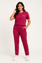 Cdeck Women’s T-Shirt & Track Pants Co-Ord Set | Comfortable Casual Two-Piece Outfit for Women