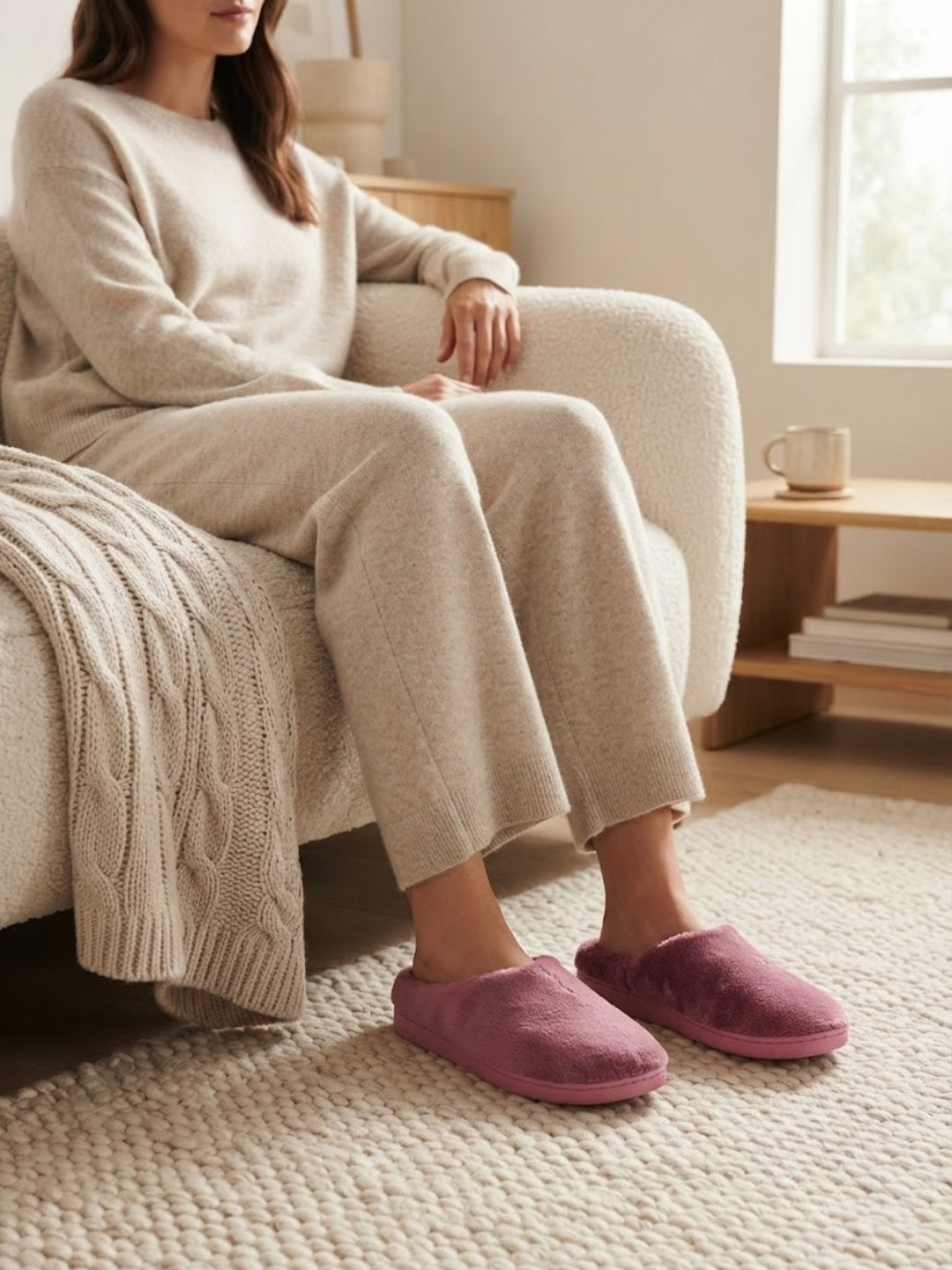 Cdeck Women’s Fuzzy Winter Slippers | Soft Plush  Slippers for Comfort & Warmth | Free Size | Pink