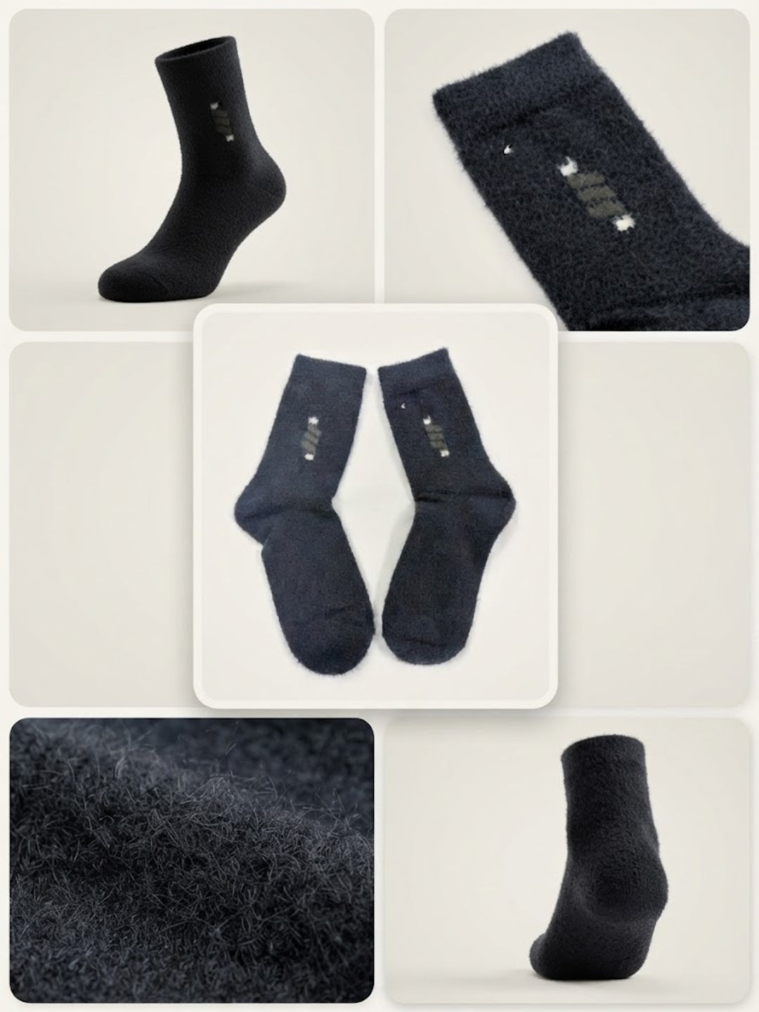 Cdeck Men’s Premium Hair Wool Winter Socks | Soft, Fuzzy, Warm & Comfortable | Black | Free Size