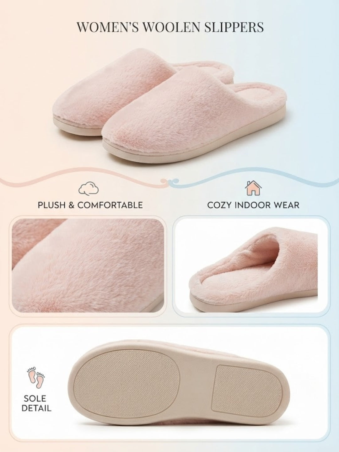 Cdeck Women’s Fuzzy Winter Slippers | Soft Plush  Slippers for Comfort & Warmth | Free Size | Pink