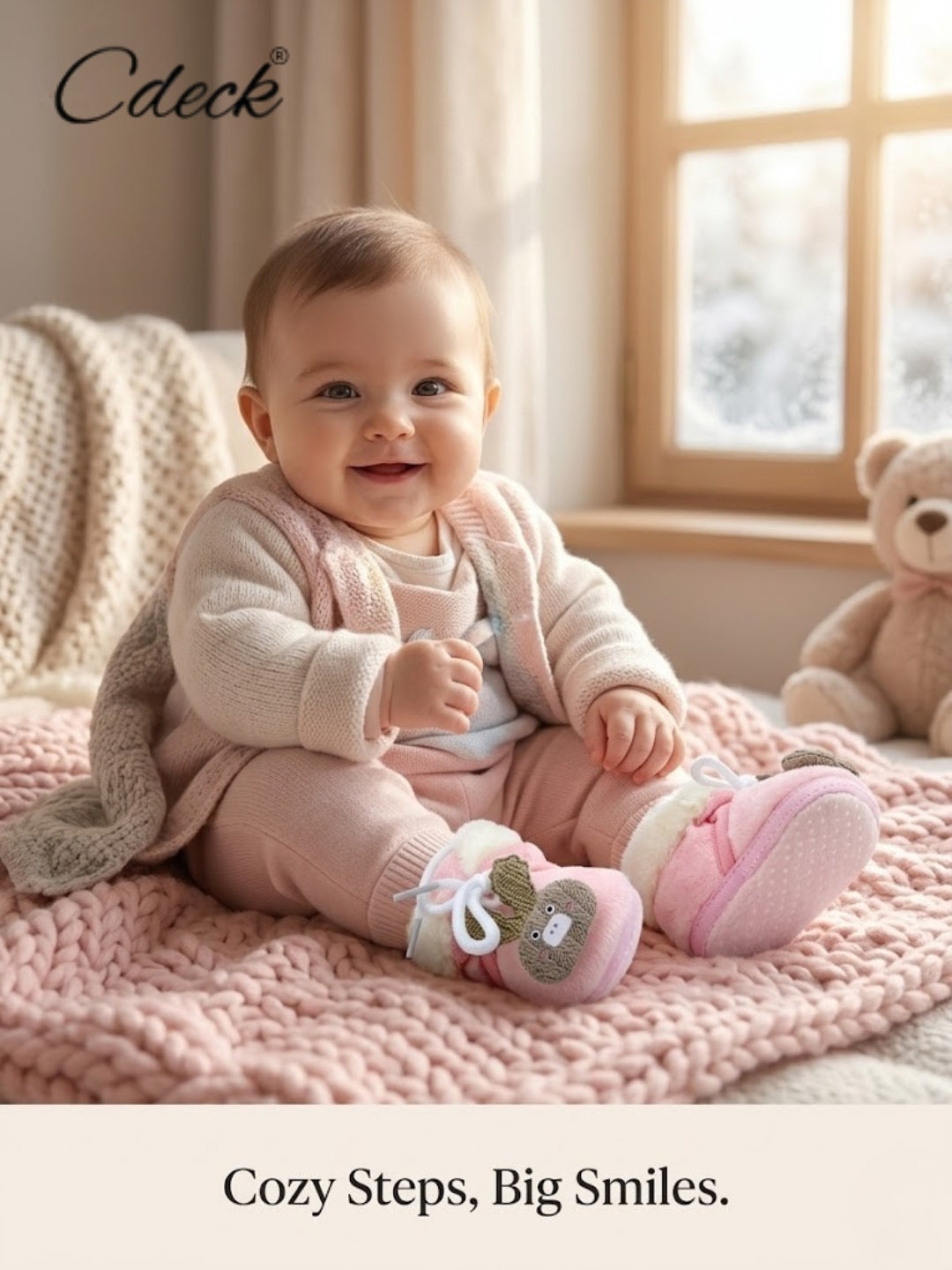 Cdeck Winter Booties for Girls & Boys | Soft, Warm & Comfortable Baby Footwear | 3–18 Months