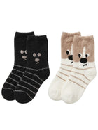Cdeck Rabbit Hair Wool Socks for Women, 2 Pairs Fuzzy Warm Winter Socks with Cute Animal Face