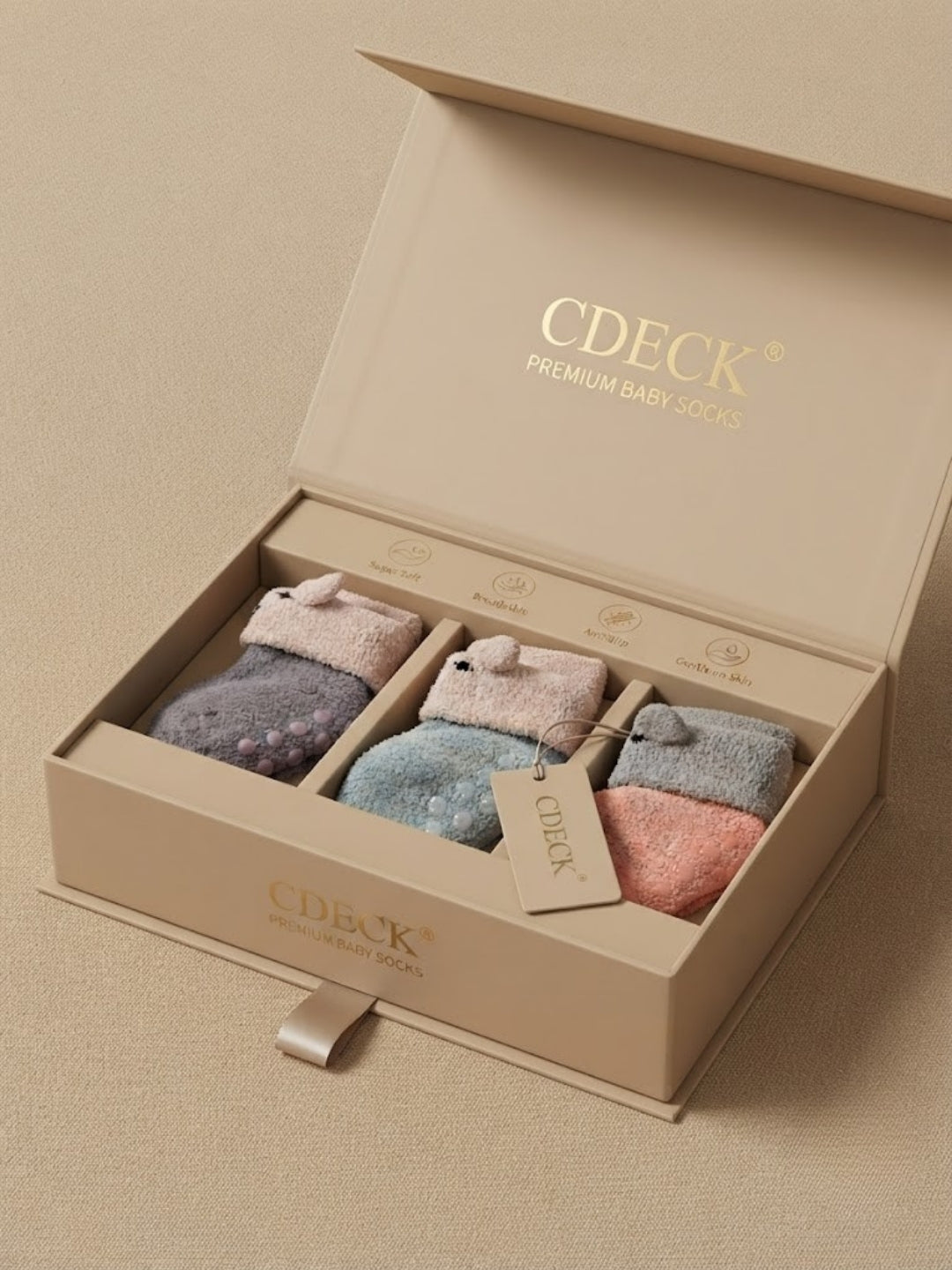 Cdeck Kids Cozy Winter Socks | Soft Rabbit Hair Wool Stretchable Warm Socks | 0–4 Years | Pack of 3 | Multicolor