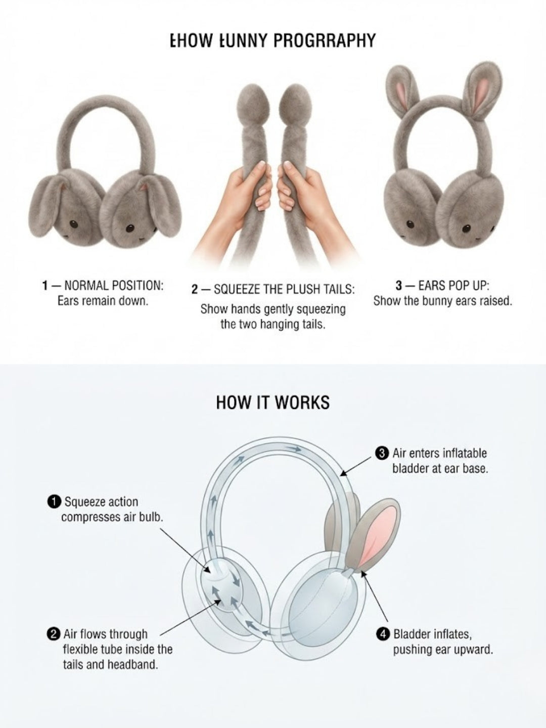 Cdeck Velvet Beige Bunny Earmuffs for Girls & Women, Soft Warm Winter Earmuffs with Long Hanging Ear Covers, Free Size