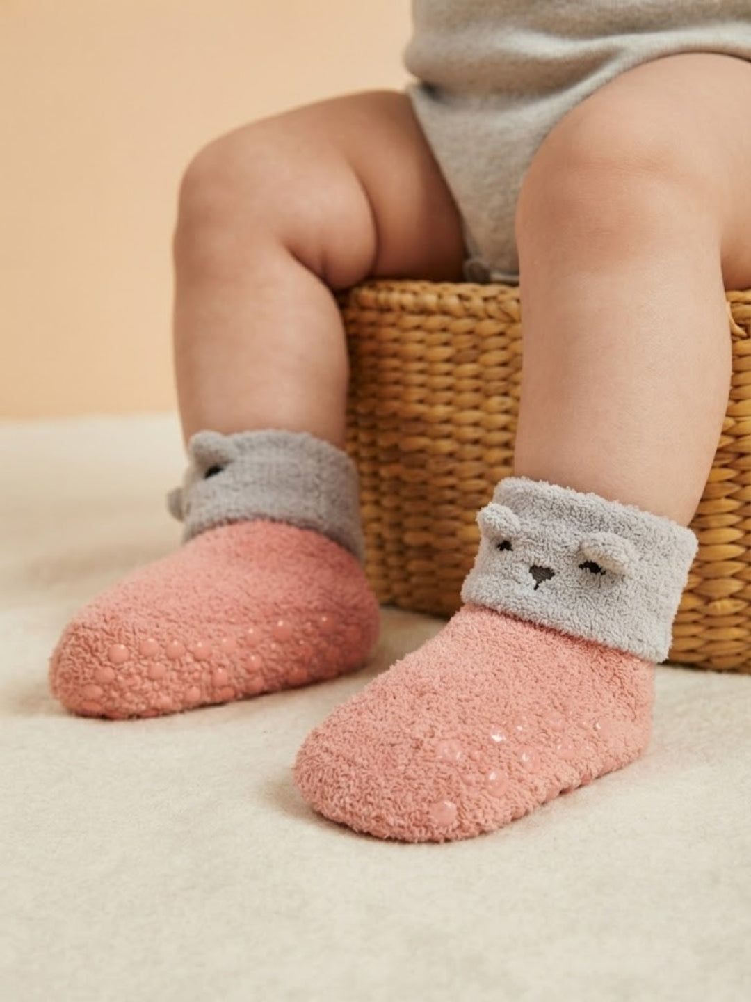 Cdeck Kids Cozy Winter Socks | Soft Rabbit Hair Wool Stretchable Warm Socks | 0–4 Years | Pack of 3 | Multicolor