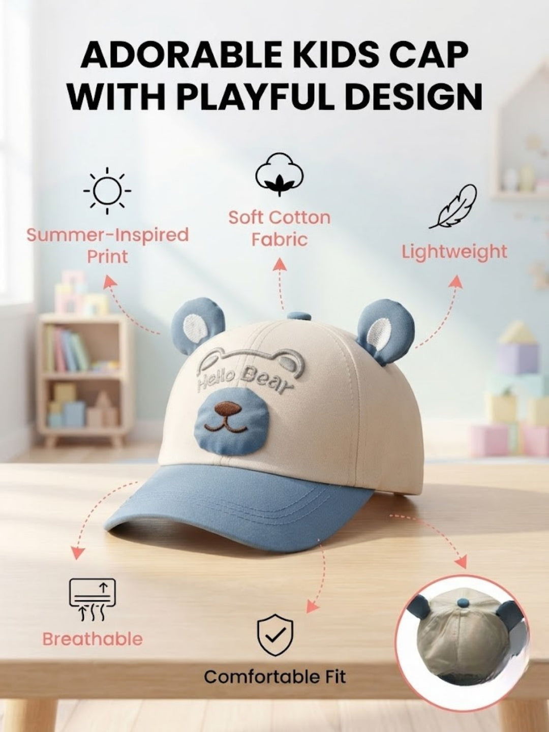 Cdeck Kids Cotton Cap for Boys & Girls