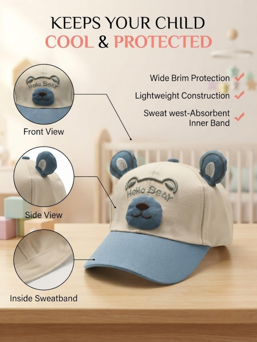 Cdeck Kids Cotton Cap for Boys & Girls