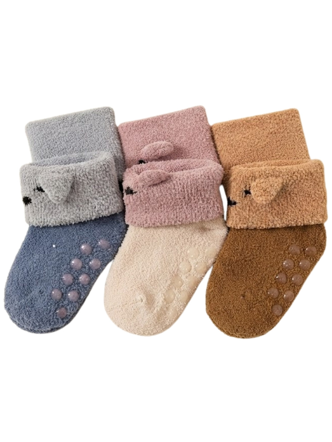 Cdeck Baby Winter Wool Socks | Soft Rabbit Hair Wool Stretchable Socks | 0–4 Years | Pack of 3 | Multicolor