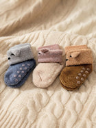 Cdeck Baby Winter Wool Socks | Soft Rabbit Hair Wool Stretchable Socks | 0–4 Years | Pack of 3 | Multicolor