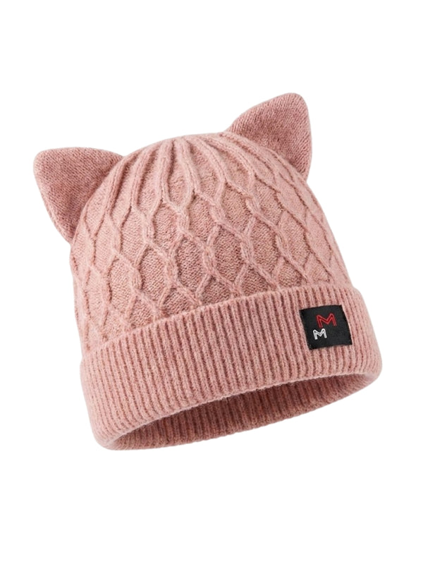 Cdeck Kids Woolen Winter Cap with Cute Cat Ear Design | Soft, Warm & Comfortable | 2–4 Years