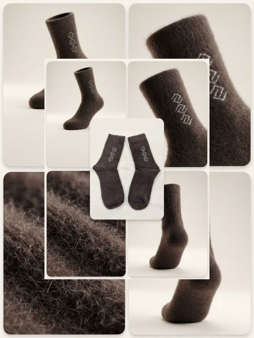 Cdeck Men’s Hair Wool Winter Socks | Soft, Warm & Comfortable | Brown & Beige Combo | Free Size