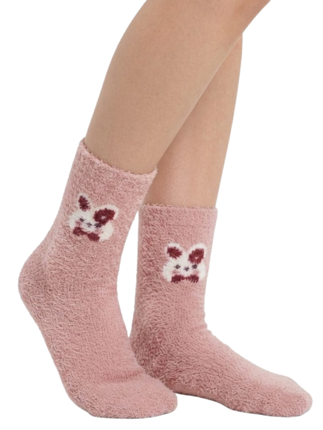 Cdeck Women’s Premium Rabbit Hair Wool Socks – Soft Fuzzy Warm Mid-Calf Winter Socks with Cute Character Design