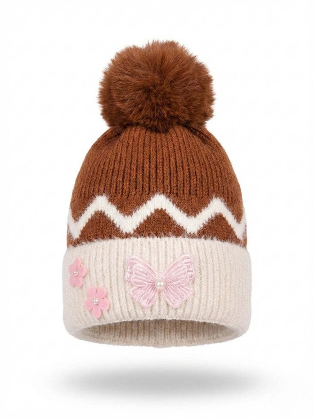 Cdeck Kids Woolen Winter Cap for Baby Girls