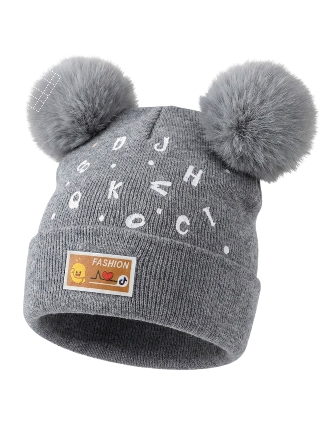 Cdeck Kids Woolen Winter Cap with Double Pom Pom Design | Soft, Warm & Comfortable | 1–3 Years