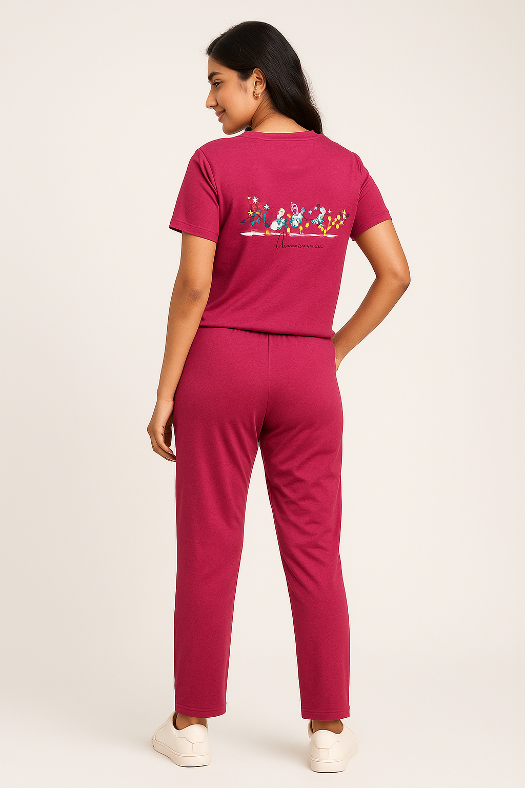 Cdeck Women’s T-Shirt & Track Pants Co-Ord Set | Comfortable Casual Two-Piece Outfit for Women