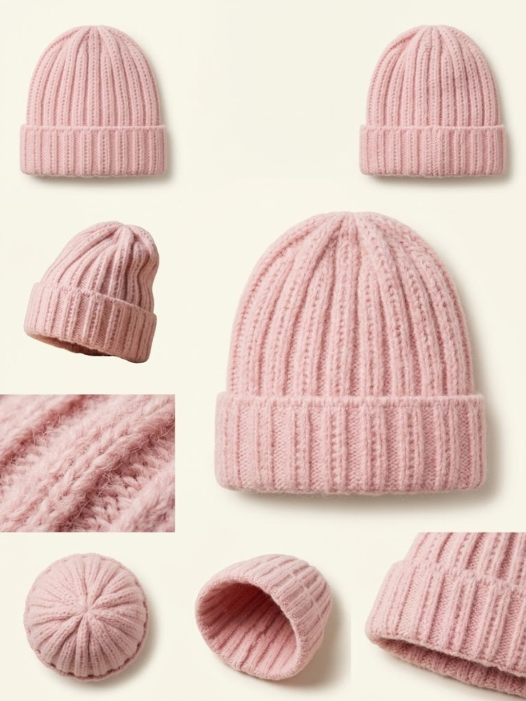 Cdeck Women Woolen Cap | Soft Knitted Winter Beanie for Women | Warm & Stylish Winter Wear | Free Size| Pink