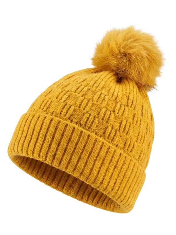 Cdeck Unisex Cable Knit Woolen Winter Beanie Cap with Pom Pom | Soft & Warm | 2–4 Years