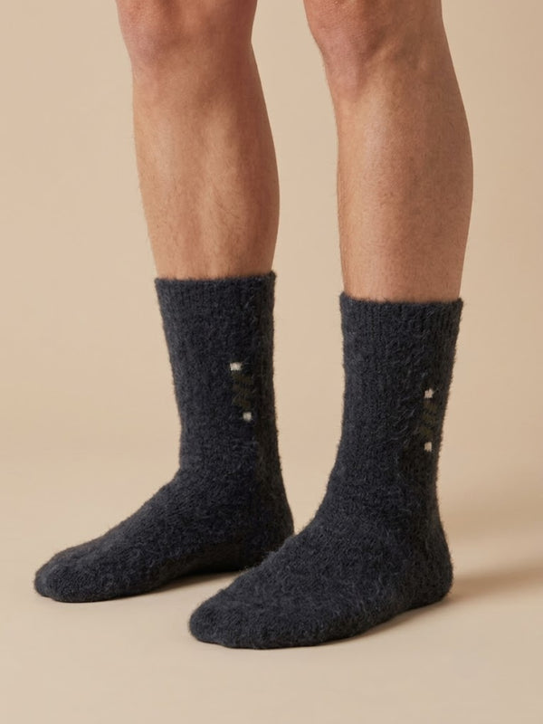 Cdeck Men’s Premium Hair Wool Winter Socks | Soft, Fuzzy, Warm & Comfortable | Black | Free Size