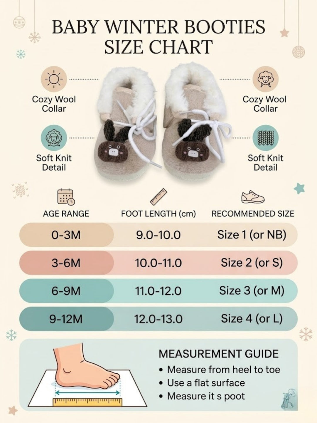 Cdeck Winter Booties for Girls & Boys | Soft, Warm & Comfortable Baby Footwear | 3–18 Months