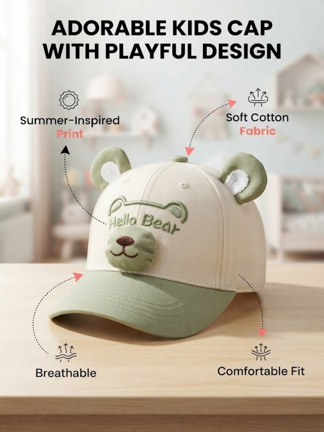 Cdeck Kids Cotton Cap for Boys & Girls