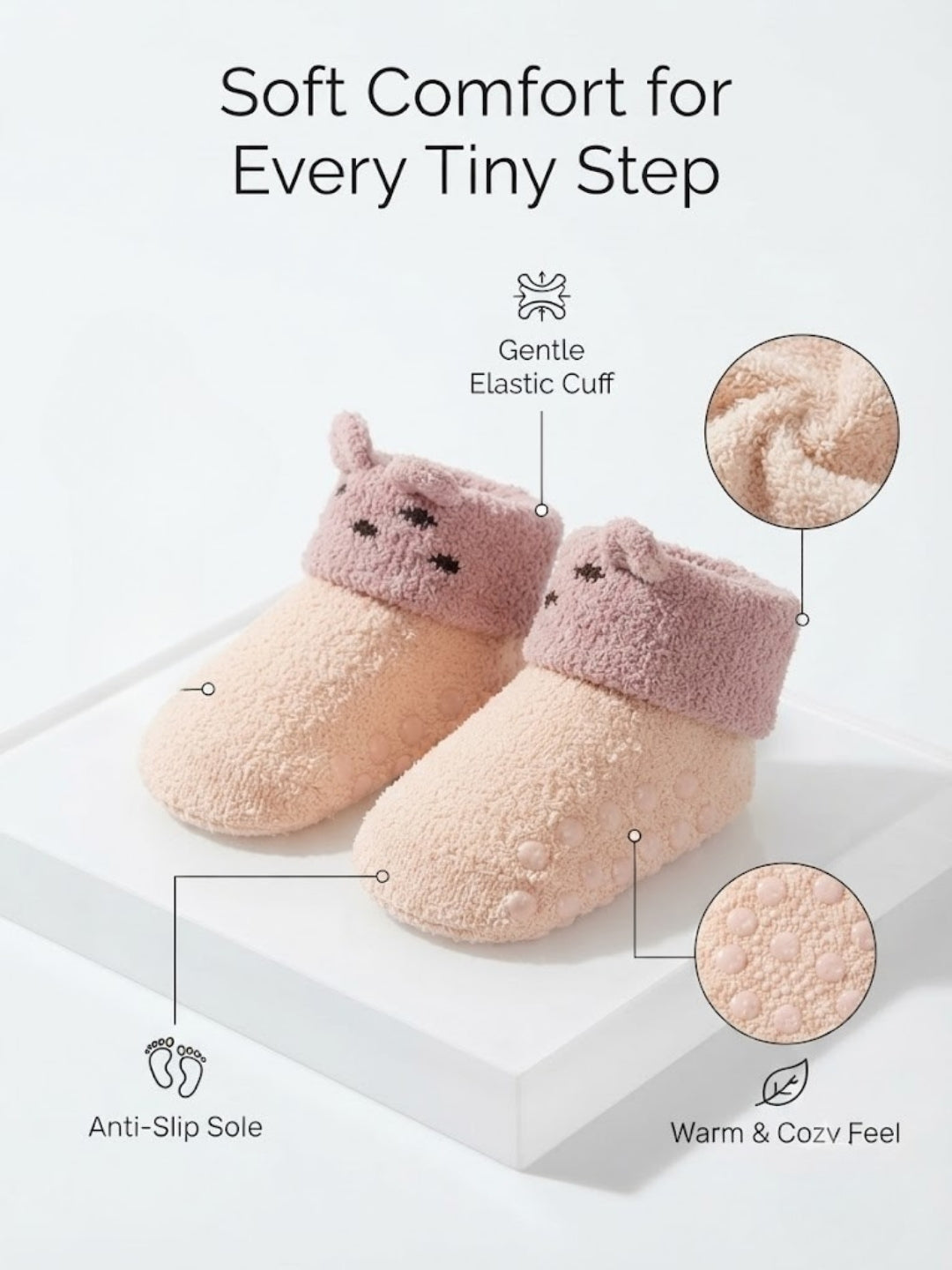 Cdeck Baby Winter Wool Socks | Soft Rabbit Hair Wool Stretchable Socks | 0–4 Years | Pack of 3 | Multicolor