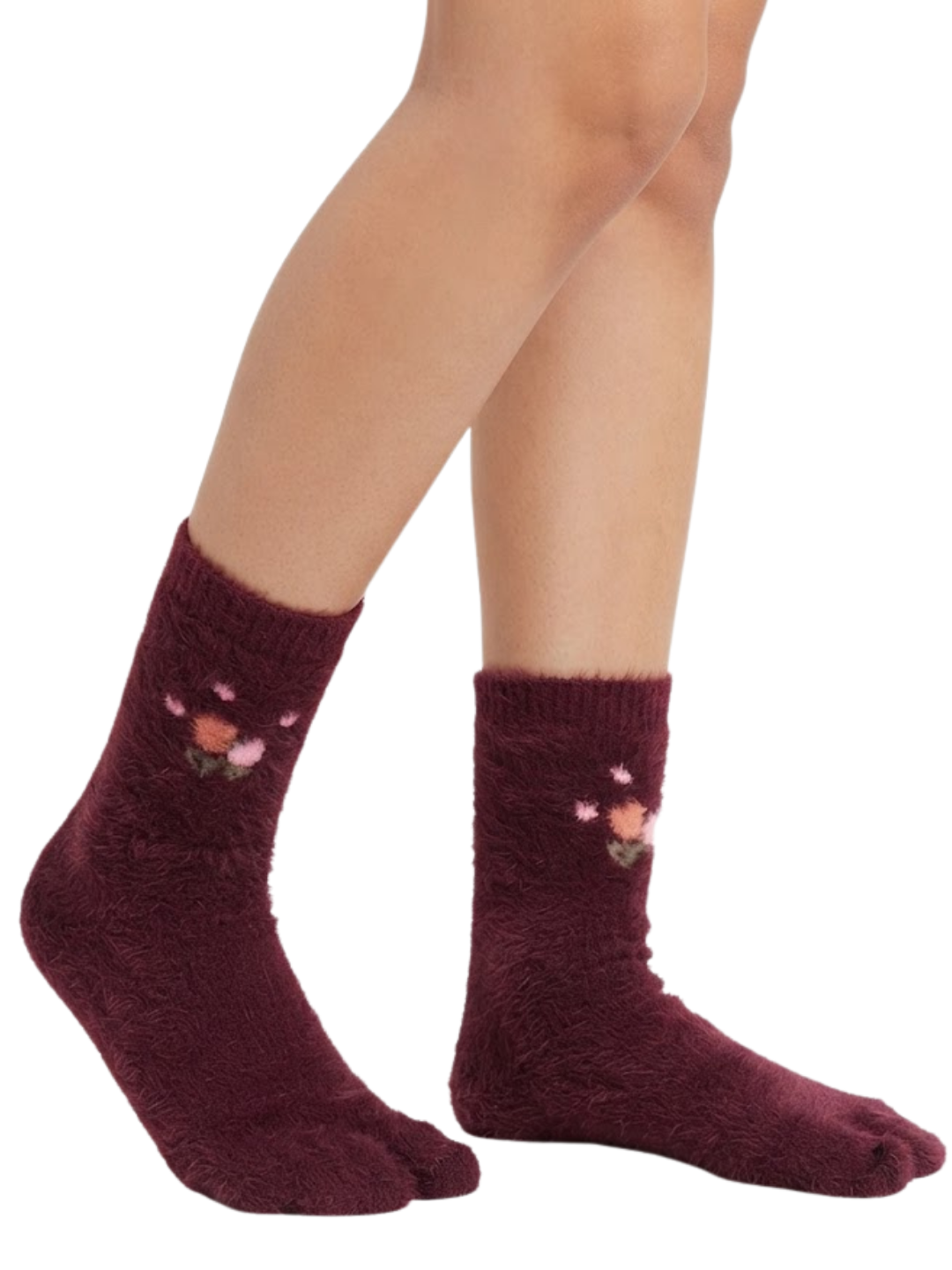 Cdeck Women’s Premium Wool Socks | Soft, Warm & Cozy Burgundy Floral Socks