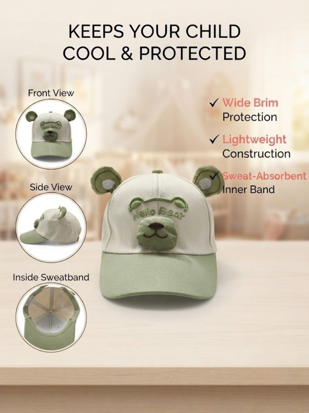 Cdeck Kids Cotton Cap for Boys & Girls