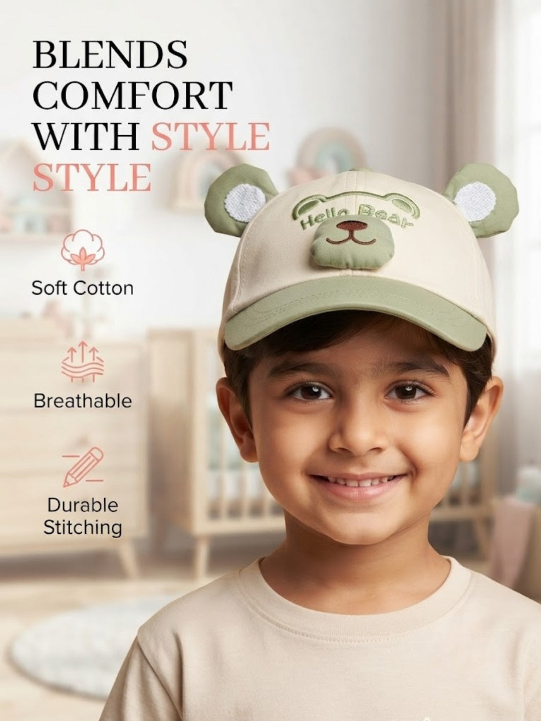 Cdeck Kids Cotton Cap for Boys & Girls