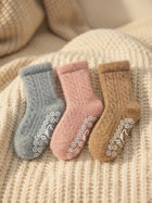 Cdeck Kids Winter Woolen Socks | Soft Rabbit Hair Wool WarmSocks  | 0–4 Years | Pack of 3 | Multicolor