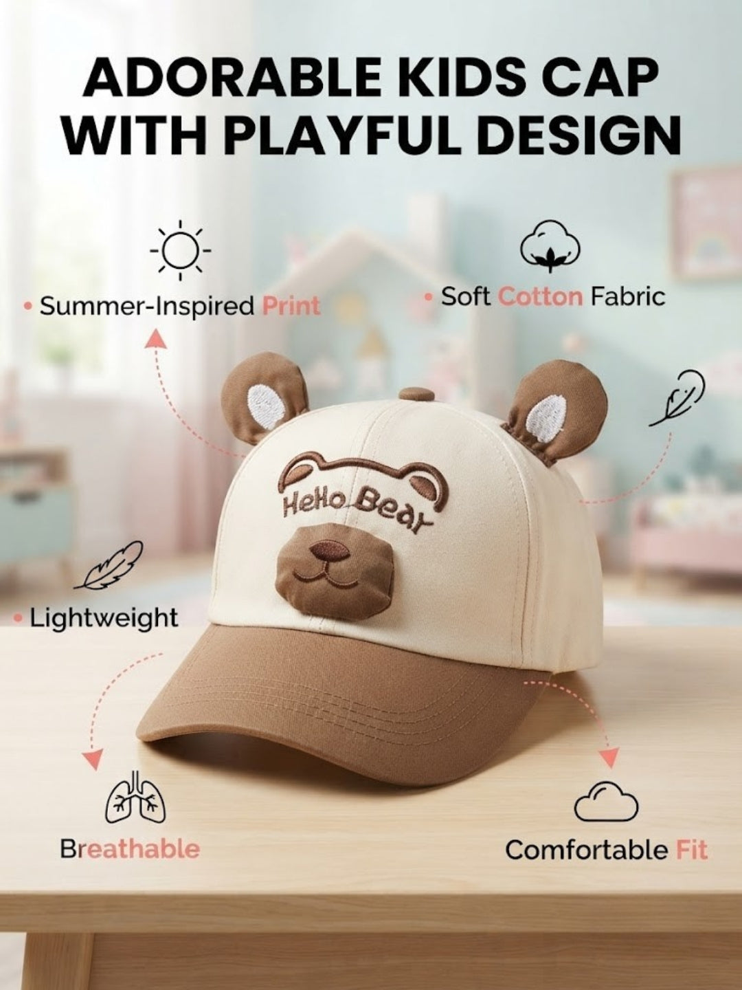 Cdeck Kids Cotton Cap for Boys & Girls