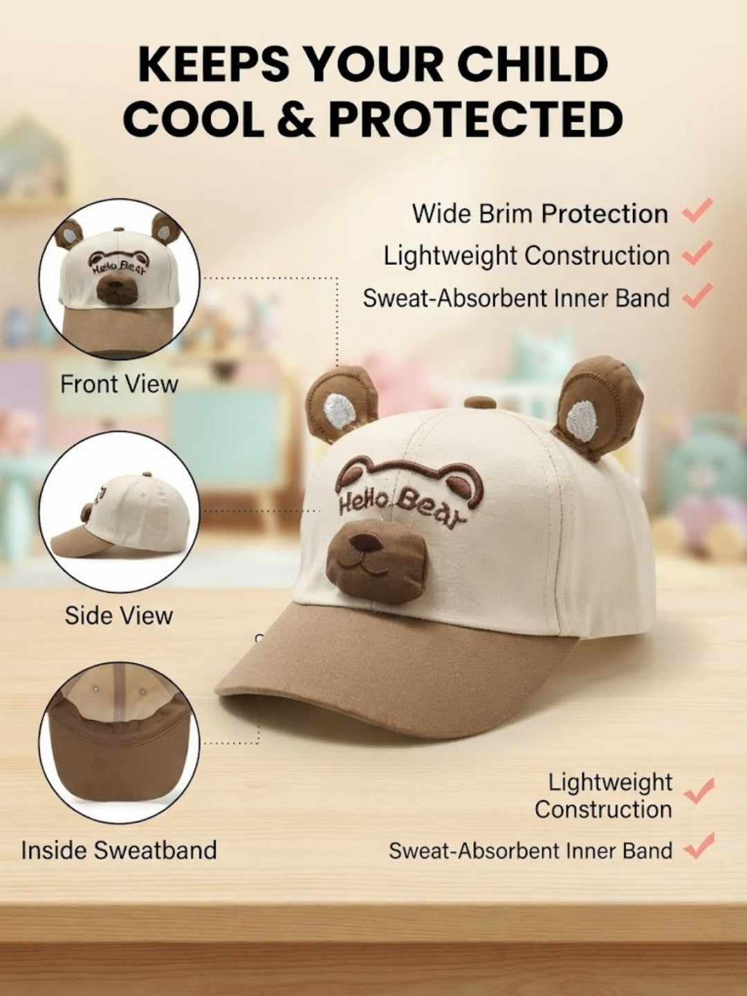 Cdeck Kids Cotton Cap for Boys & Girls