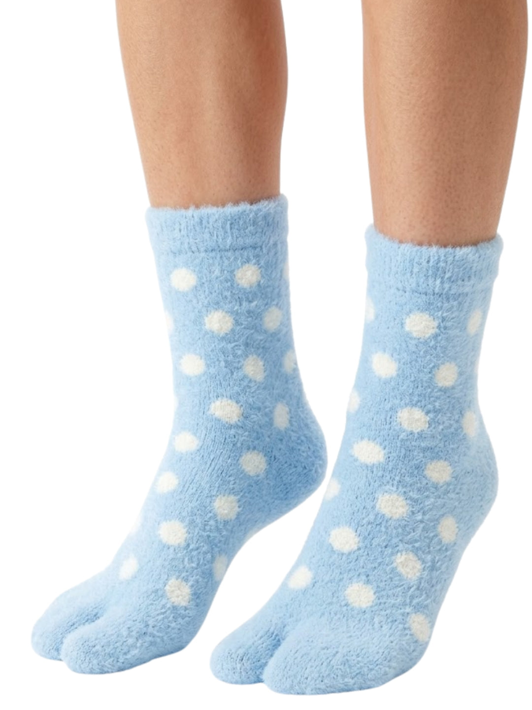 Cdeck Women Premium Hair Wool Socks | Soft Warm Fuzzy Winter Socks | Sky Blue & White  | Free Size