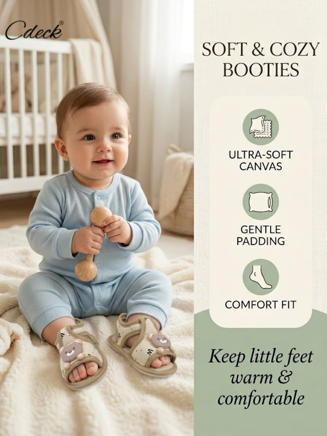 Cdeck Baby Sandals for Girls & Boys | Soft, Lightweight & Comfortable | 3-18 months