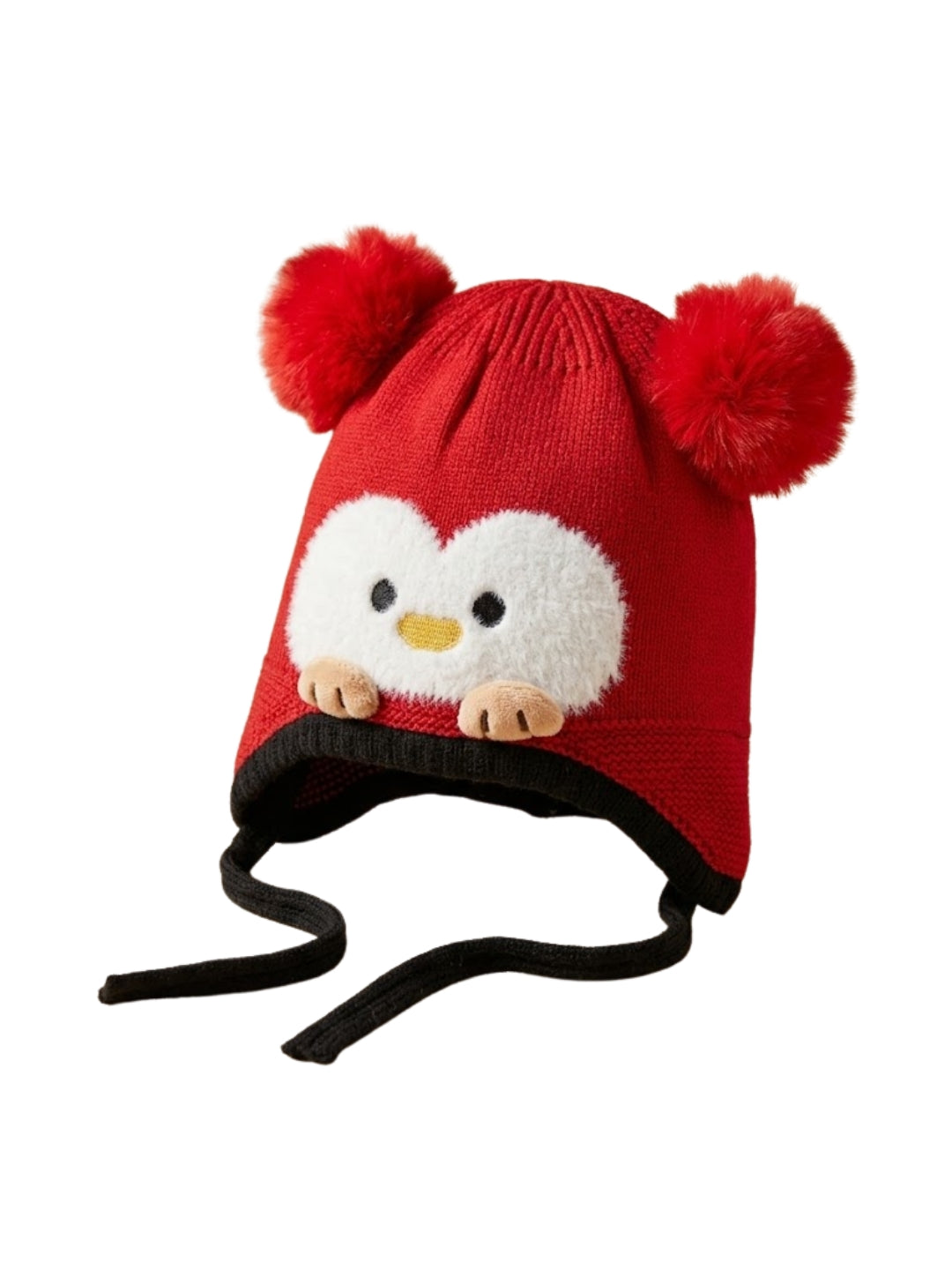 Cdeck Kids Woolen Winter Cap for Boys & Girls | Warm & Comfortable Winter Wear | 2–4 Years | Red