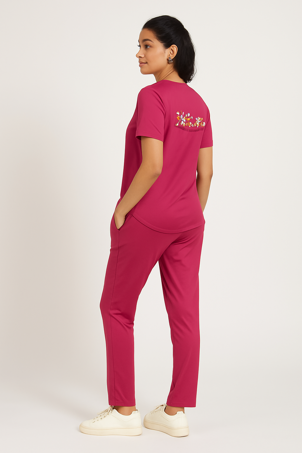 Cdeck Women’s T-Shirt & Track Pants Co-Ord Set | Comfortable Casual Two-Piece Outfit for Women