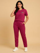 Cdeck Women’s T-Shirt & Track Pants Co-Ord Set | Comfortable Casual Two-Piece Outfit for Women
