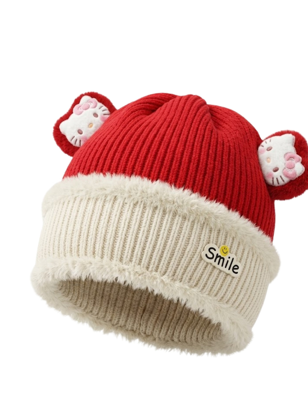 Cdeck Kids Woolen Winter Cap for Boys & Girls | Warm & Comfortable Winter Wear | 2–4 Years |Red
