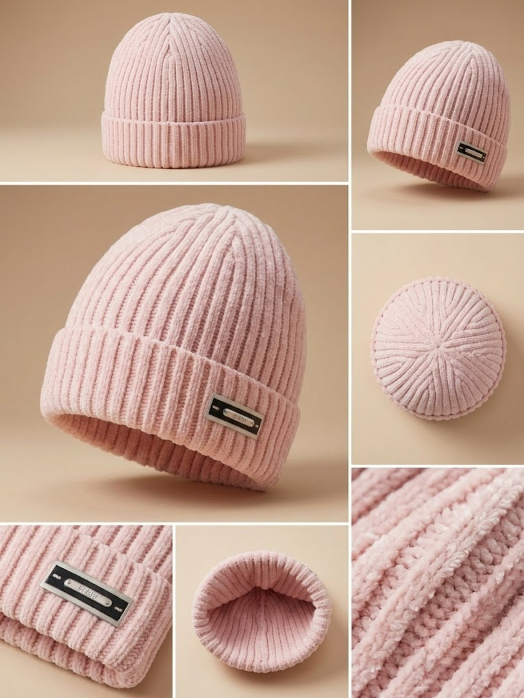 Cdeck Women Woolen Cap | Soft Knitted Winter Beanie for Women | Warm & Stylish Winter Wear | Free Size| Pink