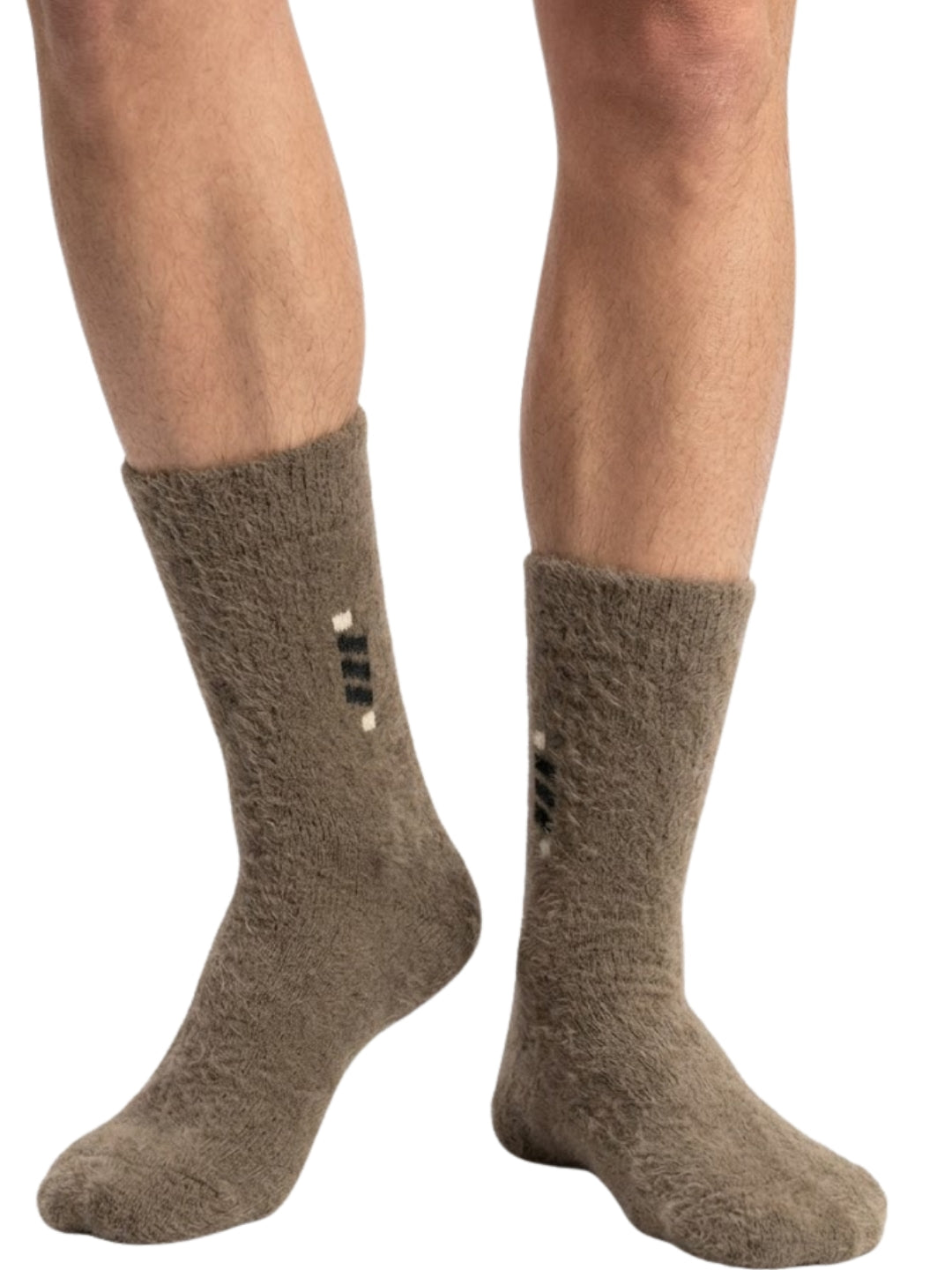 Cdeck Men’s Premium Hair Wool Winter Socks  | Soft, Fuzzy, Warm & Comfortable | Brown | Free Size