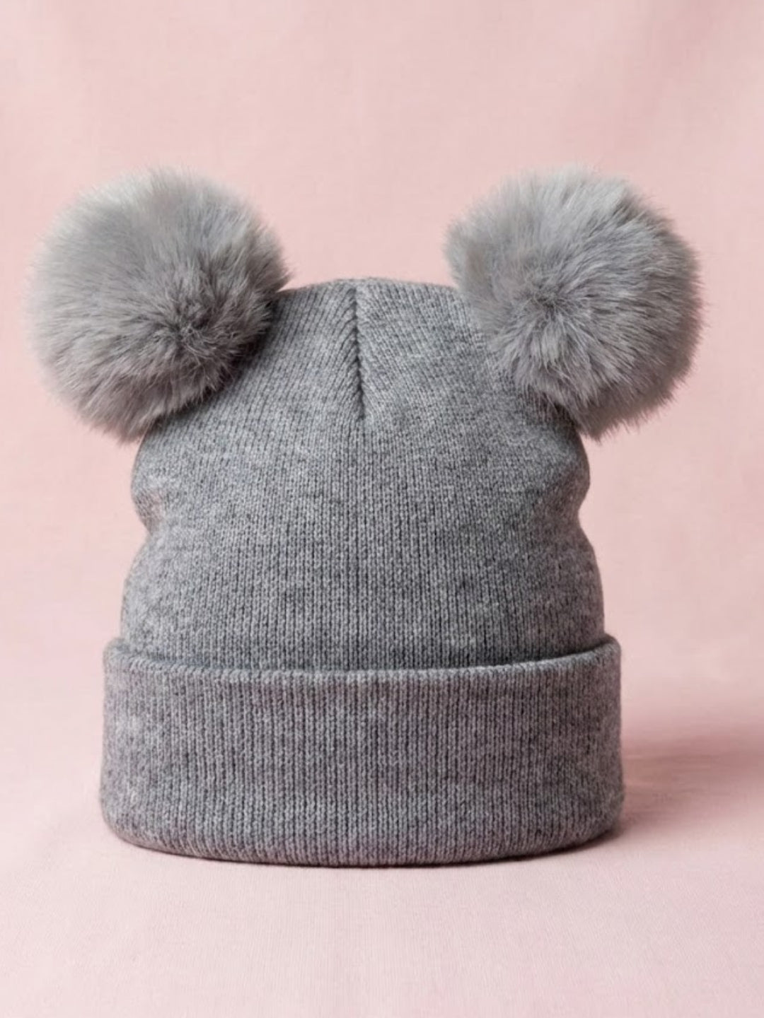 Cdeck Kids Woolen Winter Cap with Double Pom Pom Design | Soft, Warm & Comfortable | 1–3 Years