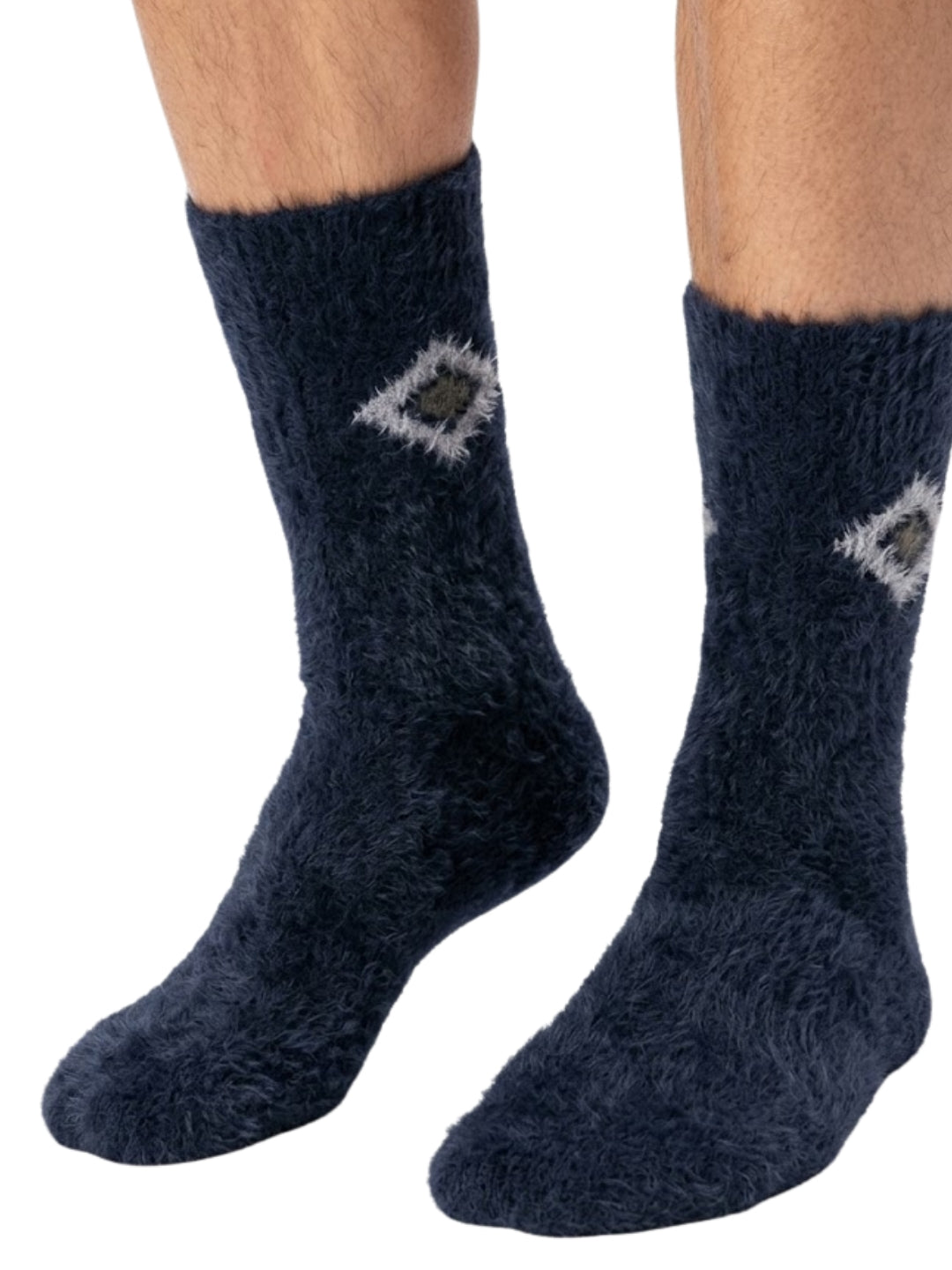 Cdeck Men’s Premium Hair Wool Winter Socks | Single Pair | Soft, Fuzzy, Warm & Comfortable Free Size | Navy Blue