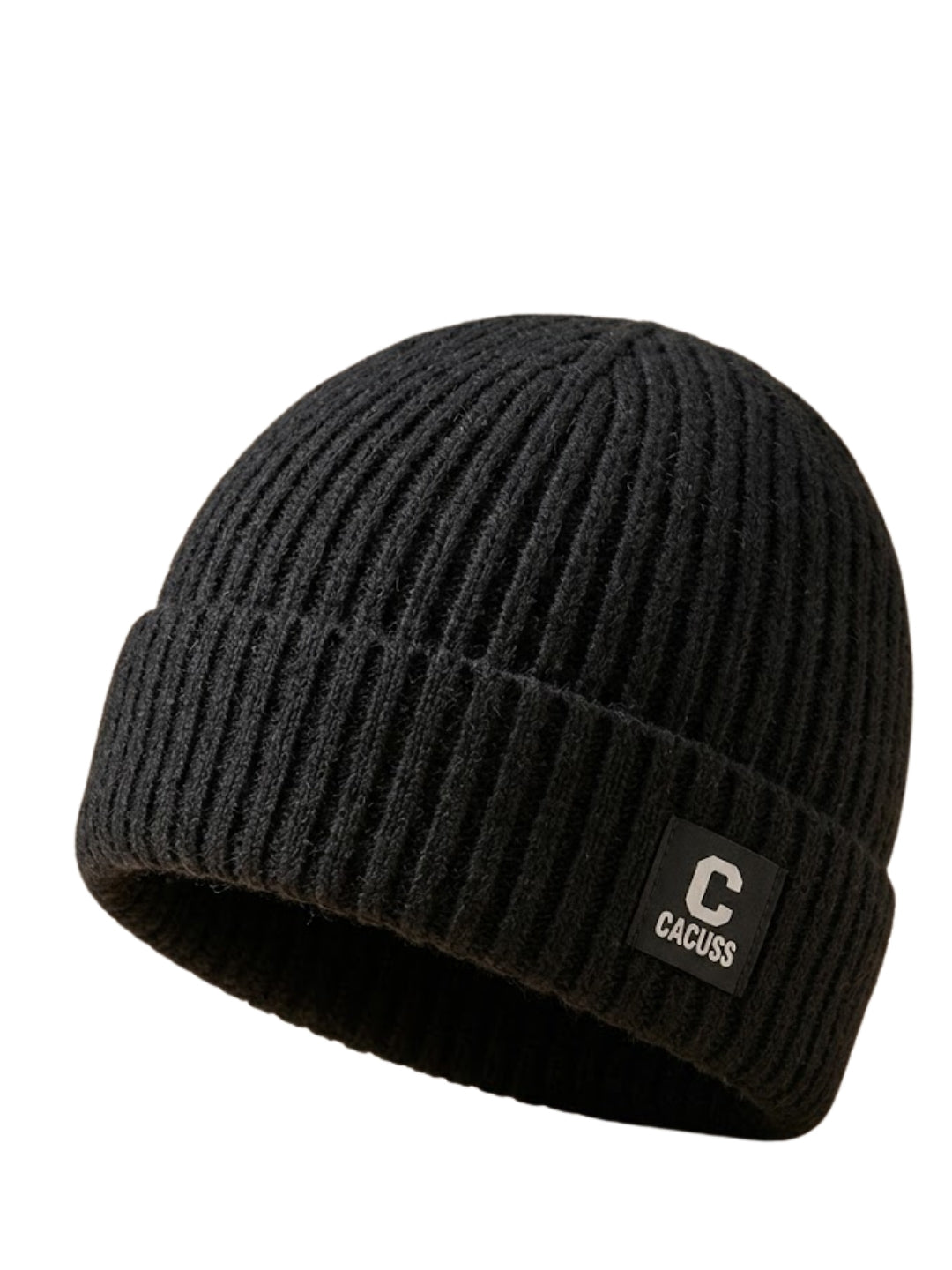 Cdeck Men’s Woolen Winter Cap | Ribbed Knitted Beanie | Free Size | Warm & Comfortable | Black