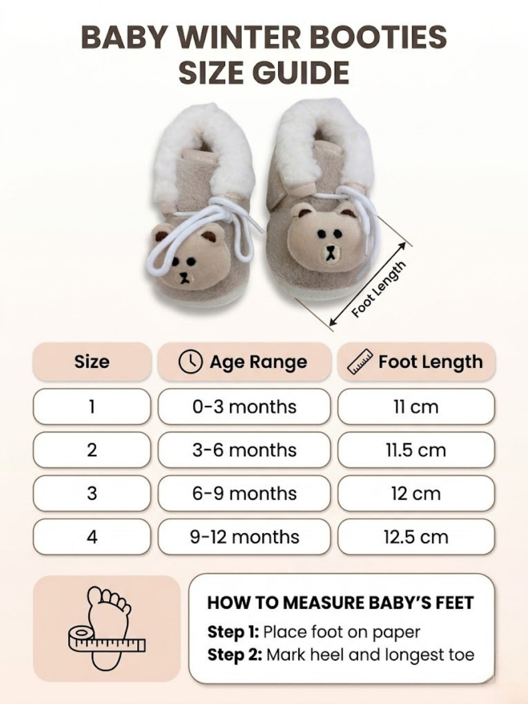 Cdeck Winter Booties for Girls & Boys | Soft, Warm & Comfortable Baby Footwear | 3–18 Months